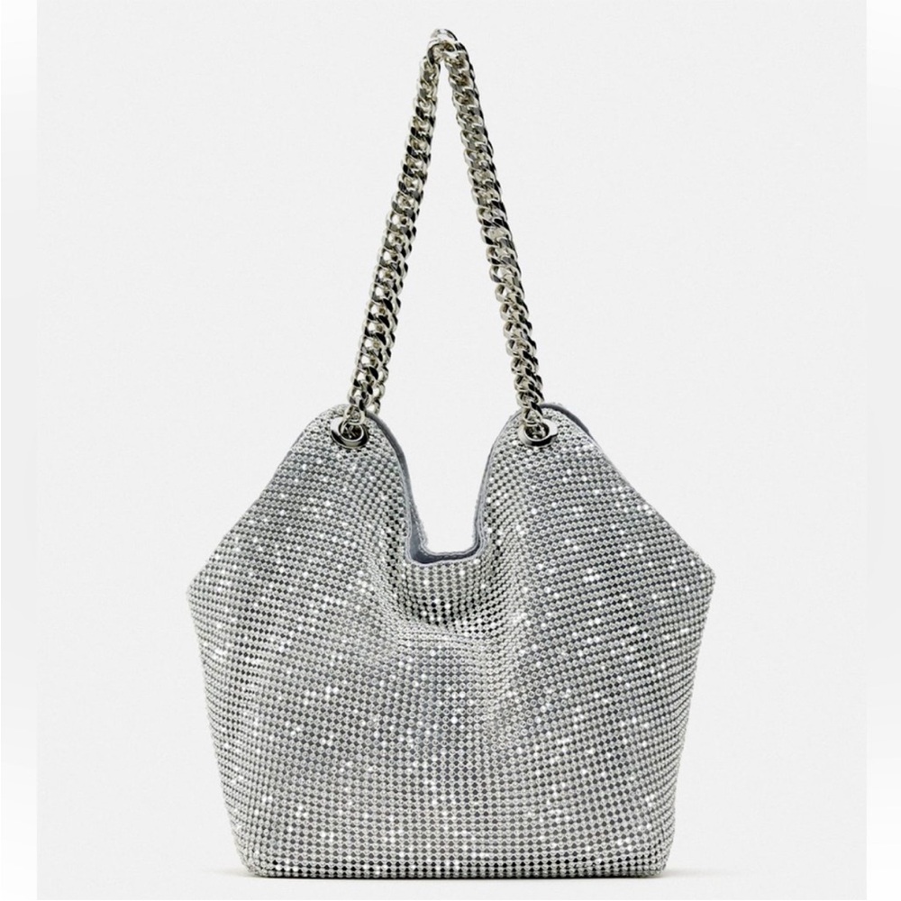 Zara NWT Rhinestone Mini Tote - Picture 9 of 9